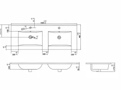 Mueble de baño suspendido con lavabo encastrado - estriado - 120 cm - PAVANI^Vente-unique Discount
