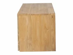 Vente-unique Mueble de baño suspendido de teca clara - 2 cajones - 115 cm - BIMBING Color natural claro Discount