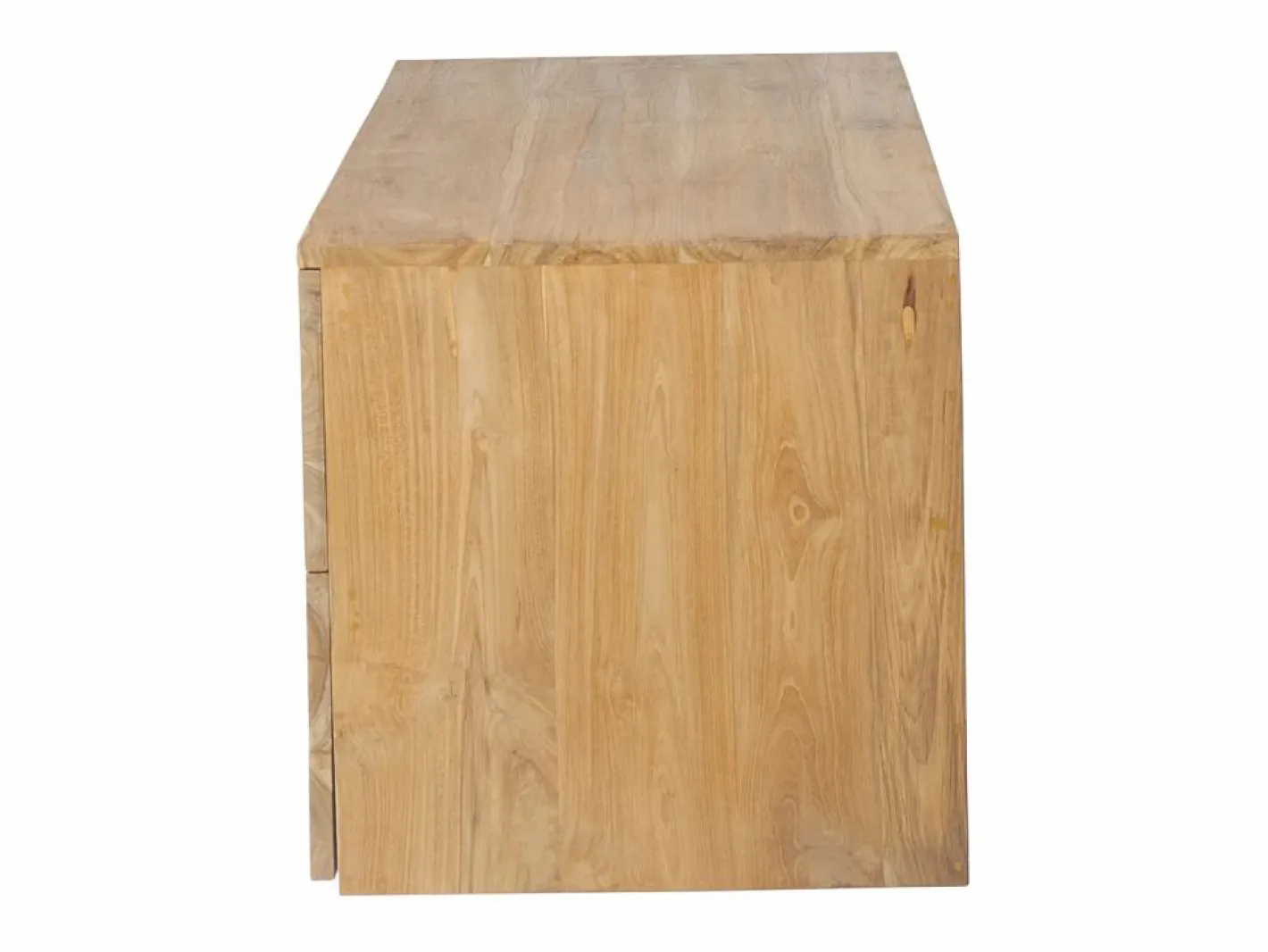 Vente-unique Mueble de baño suspendido de teca clara - 2 cajones - 115 cm - BIMBING Color natural claro Discount