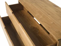 Vente-unique Mueble de baño suspendido de teca clara - 2 cajones - 115 cm - BIMBING Color natural claro Discount