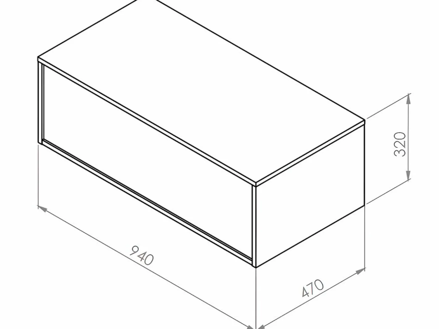 Vente-unique Mueble De Baño Simple|Mueble de baño suspendido con lavabo individual, , 2 cajones, 94 cm, TEANA