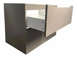 Vente-unique Mueble De Lavabo|Mueble de baño suspendido gris , 80 cm, STEFANIE