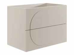 Vente-unique Mueble de baño suspendido con lavabo empotrado - - 80 cm - VUTOMA Beige New