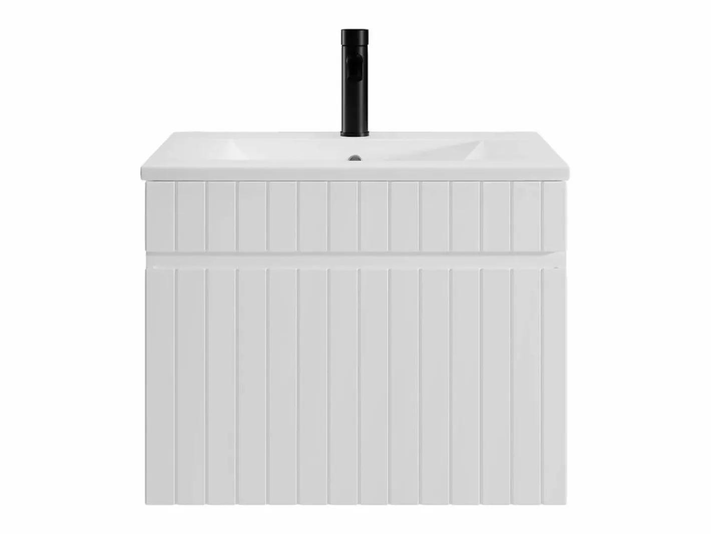 Mueble de baño suspendido con lavabo encastrado, 60 cm, SATARA^Vente-unique New