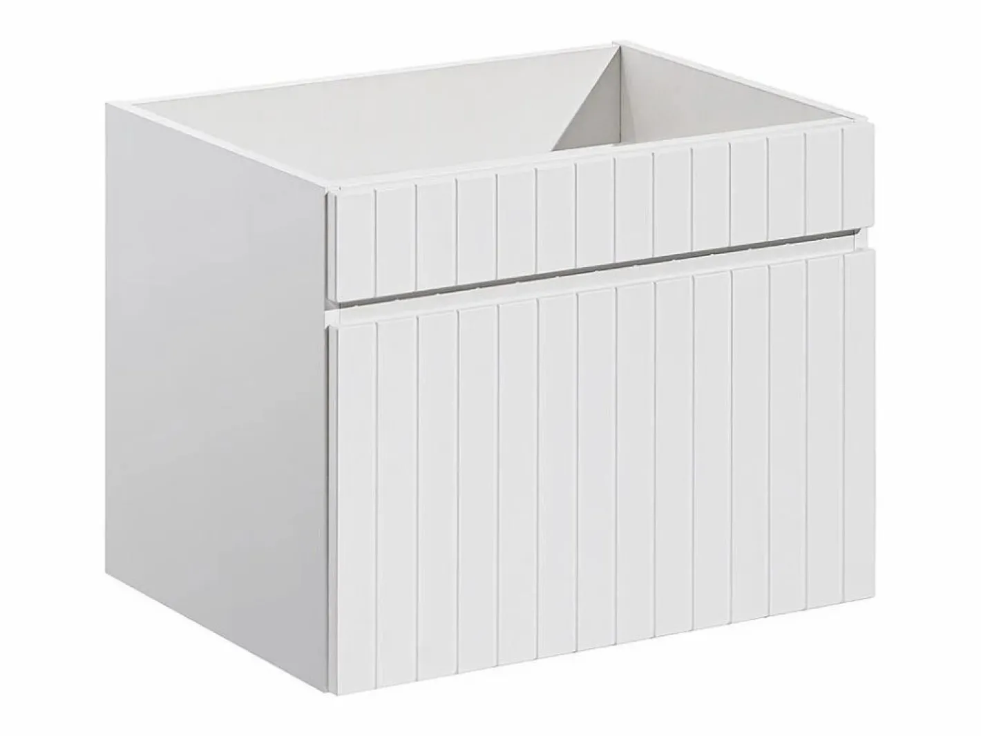 Mueble de baño suspendido con lavabo encastrado, 60 cm, SATARA^Vente-unique New
