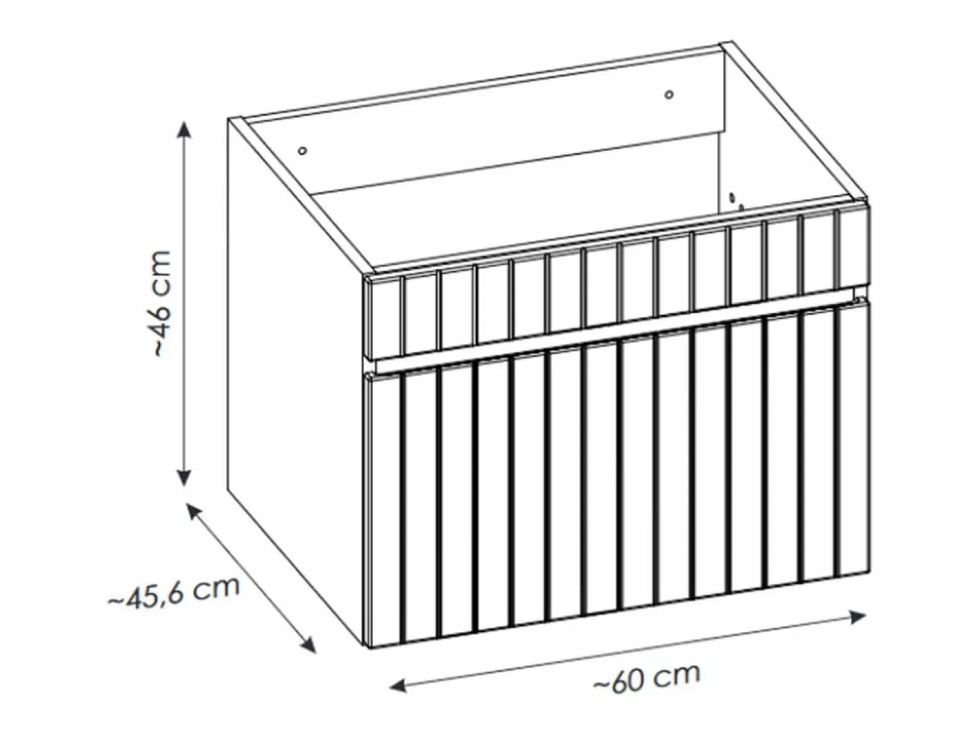 Mueble de baño suspendido con lavabo encastrado, 60 cm, SATARA^Vente-unique New