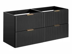 Mueble de baño suspendido con lavabo encastrado, 120 cm, ZEVARA, con canalé^Vente-unique Discount