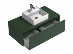 Vente-unique Mueble De Baño Simple|Mueble de baño suspendido con lavabo mate - 94 x 32 cm - TEANA