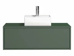 Vente-unique Mueble De Baño Simple|Mueble de baño suspendido con lavabo mate - 94 x 32 cm - TEANA