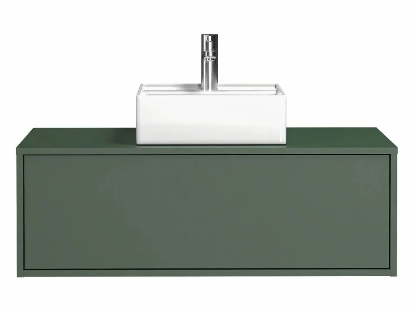 Vente-unique Mueble De Baño Simple|Mueble de baño suspendido con lavabo mate - 94 x 32 cm - TEANA