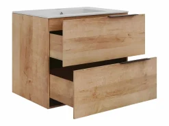 Vente-unique Mueble de baño suspendido simple lavabo - - 60 cm - NISAYA Color natural claro New
