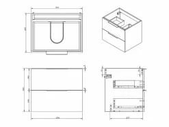 Vente-unique Mueble de baño suspendido simple lavabo - - 60 cm - NISAYA Color natural claro New