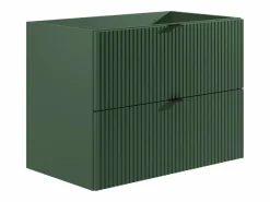 Vente-unique Mueble de baño suspendido estriado mate, lavabo para encastrar, , 80 cm, ZEVINI Verde Online