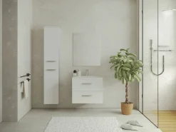 Mueble de baño suspendido KAYLA con lavabo individual y columna, , 60 cm^Vente-unique Hot