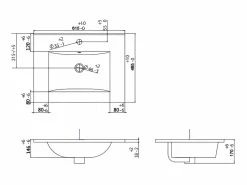 Mueble de baño suspendido KAYLA con lavabo individual y columna, , 60 cm^Vente-unique Hot