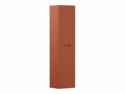 Vente-unique Mueble de baño suspendido, lavabo de encastre y columna, estriado - PAVANI Terracota Online