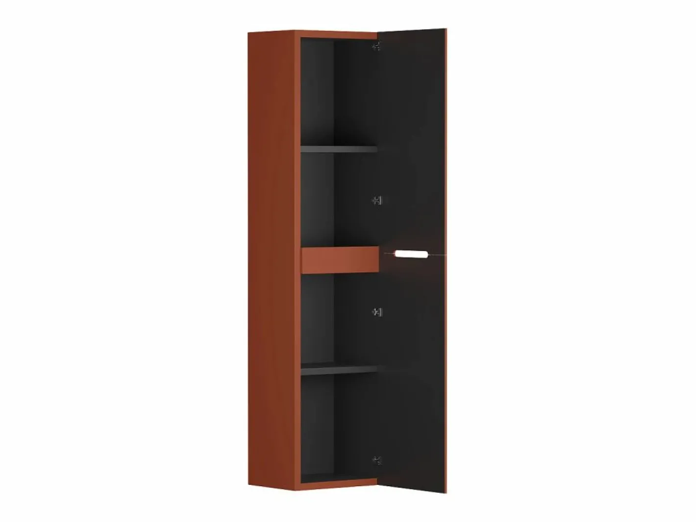 Vente-unique Mueble de baño suspendido, lavabo de encastre y columna, estriado - PAVANI Terracota Online