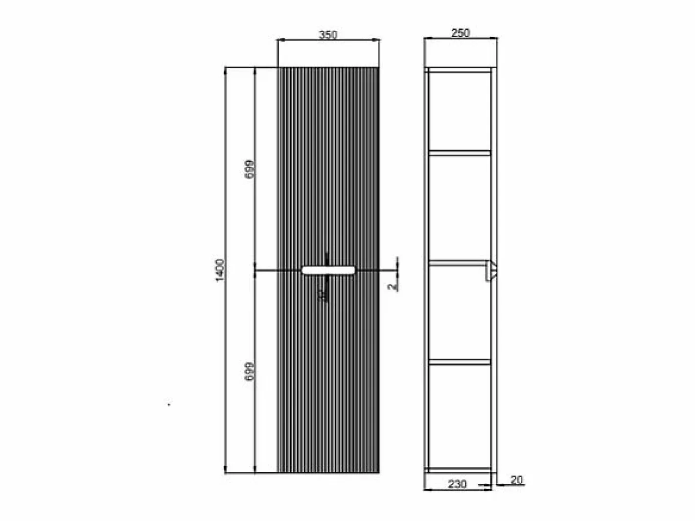 Vente-unique Mueble de baño suspendido, lavabo de encastre y columna, estriado - PAVANI Terracota Online