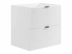 Vente-unique Conjunto De Baño|Mueble de baño suspendido estriado, lavabo encastrado, columna, , 60 cm, ZEVINI