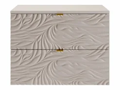 Vente-unique Mueble De Baño Simple|Mueble de baño suspendido texturizado con lavabo cuadrado - - 80 cm - RINAREL