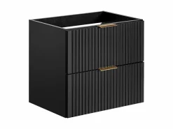 Mueble de baño suspendido con lavabo y columna, acanalado , 60 cm, ZEVARA^Vente-unique Sale