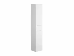 Vente-unique Mueble de baño suspendido KAYLA con lavabo individual y columna, , 80 cm Blanco Discount