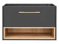 Vente-unique Mueble de baño suspendido antracita para el cuarto de baño - 80 cm - YANGRA Gris antracita Sale