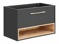 Vente-unique Mueble de baño suspendido antracita para el cuarto de baño - 80 cm - YANGRA Gris antracita Sale