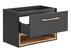 Vente-unique Mueble de baño suspendido antracita para el cuarto de baño - 80 cm - YANGRA Gris antracita Sale