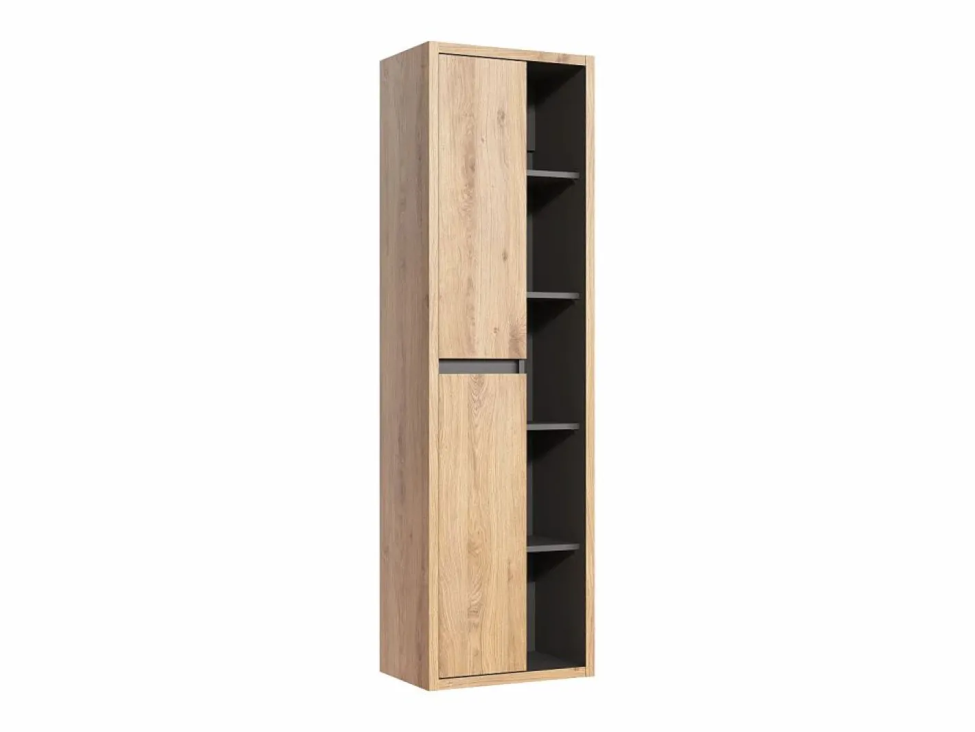 Mueble de baño suspendido con lavabo cuadrado y columna, 100 cm, Color natural, PURNAL^Vente-unique Best