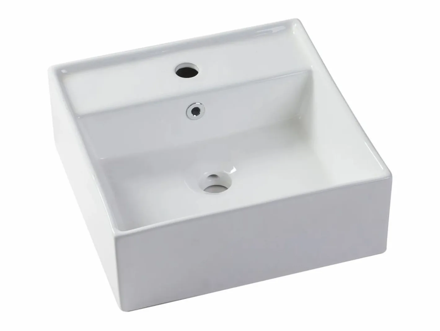 Mueble de baño suspendido con lavabo cuadrado y columna, 100 cm, Color natural, PURNAL^Vente-unique Best