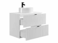 Vente-unique Mueble De Baño Simple|Mueble de baño suspendido con lavabo sobre encimera, mate, An80 cm, ZEVINI