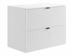 Vente-unique Mueble De Baño Simple|Mueble de baño suspendido con lavabo sobre encimera, mate, An80 cm, ZEVINI