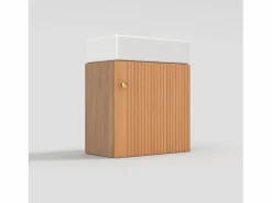 ModernLuxe Mueble De Baño Simple|Mueble de baño suspendido estriado con lavabo cuadrado - 46 cm - Natural (grifo no incluido)