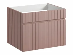Vente-unique Mueble de baño suspendido en rosa con lavabo encastrado, 60 cm, SATARA Rosa palo Online
