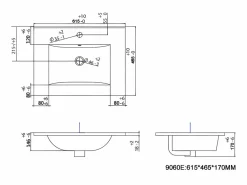 Vente-unique Mueble de baño suspendido en rosa con lavabo encastrado, 60 cm, SATARA Rosa palo Online