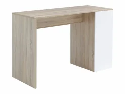 Vente-unique Mueble de bar con almacenamiento - Blanco y natural - NIRAYA Color natural claro / Blanco Discount