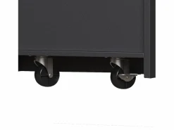 ModernLuxe Mueble de bar de cocina extensible - con rotación 360° - 215x39x103cm - 2 puertas, 2 cajones - con estantes laterales - Negro Hot