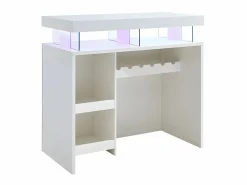 Vente-unique Mueble de bar FABIO - MDF lacado - Leds - 2 huecos Blanco Best
