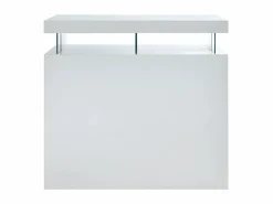 Vente-unique Mueble de bar FABIO - MDF lacado - Leds - 2 huecos Blanco Best