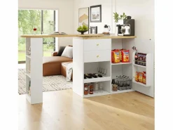 Mueble de bar giratorio y plegable - con 2 cajones y 1 puerta -^ModernLuxe Discount
