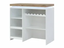 Mueble de bar luminosos - MDF lacado blanco - LEDs - Blanco y roble. HALO II^Vente-unique Hot