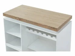 Mueble de bar luminosos - MDF lacado blanco - LEDs - Blanco y roble. HALO II^Vente-unique Hot
