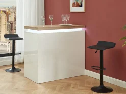Mueble de bar luminosos - MDF lacado blanco - LEDs - Blanco y roble. HALO II^Vente-unique Hot