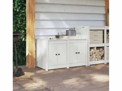 vidaxl Mueble de Cocina 106 x 55 x 64 cm Madera maciza de Pino Blanco Clearance