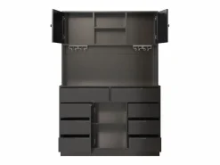 Mueble de cocina - 120x40x183 cm - 2 puertas y 8 cajones - portavasos de vino - con iluminación LED y toma de corriente -^ModernLuxe Clearance