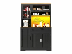 ModernLuxe Aparador De Cocina|Mueble de cocina - 104x40x180 cm - con 4 puertas y 1 cajón - con iluminación LED -