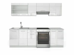 Vicco Cocina Completa|Mueble de cocina alto brillo/ 240x60x81.6 raul
