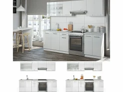 Vicco Cocina Completa|Mueble de cocina alto brillo/ 240x60x81.6 raul
