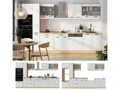 Vicco Mueble de cocina casa de campo blanca/roble dorado 350x46x81.6 r-line Blanco Outlet